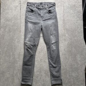 citizens of humanity jeans Womens 28 Gray‎ Rocket High Rise Skinny Denim Raw Hem